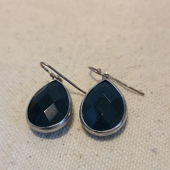 Unknown Jewelry - Unknown Brand Elegant Silver and Black Teardrop Earrings‎ Ladies Business Casual